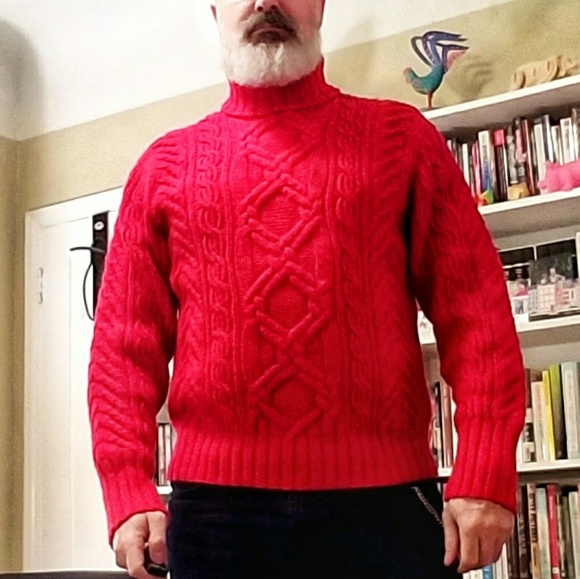 ralph lauren red turtleneck sweater